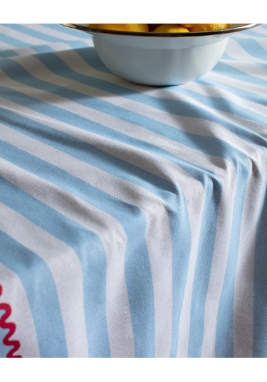 Louve Polycotton Masa Örtüsü - Mavi/beyaz - 150x200 Cm 8684427278017 Çok Renkli