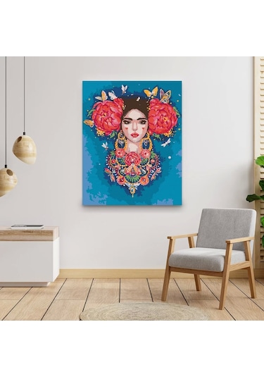 Sayılarla Boyama Seti 40 X 50 CM Tuval Şasesine Gerili Lady