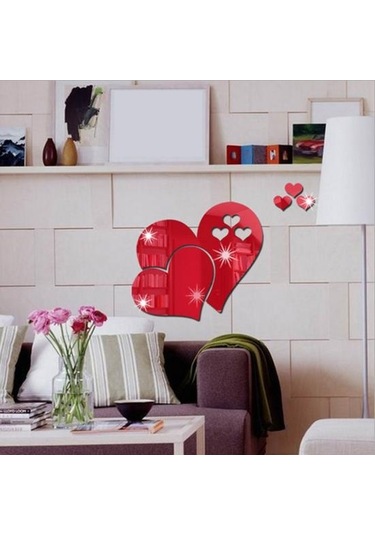 Beyaz 1 Takım Duvar Çıkartmaları Yapışkanlı Çıkarılabilir Düz Renk Kalp Şekli Beyaz