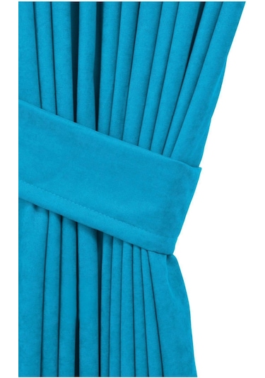 Cheap's Home Petek Dokulu Kadife Dokuma Düz Dikiş Ekstrafor Büzgü Fon Perde Petrol