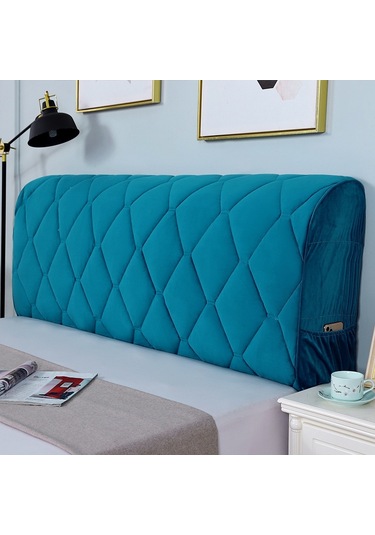 Sones Yatak Başı Her Şey Dahil Çarpışma Önleyici Kapitone Kalın Kumaş Koruyucu Kılıf, Boyut: 60x120cm Hollanda Kadife Mavisi