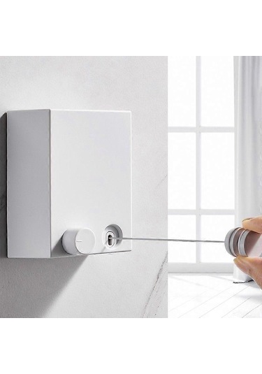 Ganzhoushop Delinmeyen Görünmez Çekme Giysi Kurutma İpi İç Mekan Teleskopik Çelik Tel Halat Banyo Elbise Askısı Çok Renkli