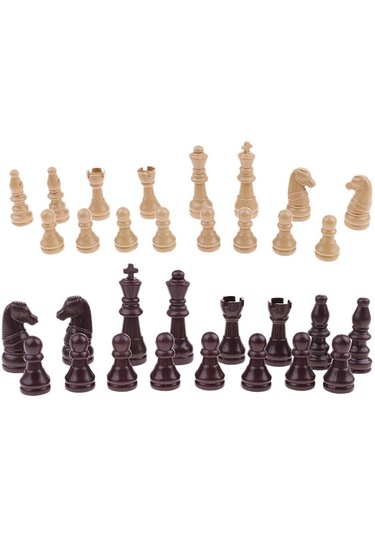 Homyl 16 Adet Yedek Plastik Satranç Taşları / Takımı Oyuncak Bej