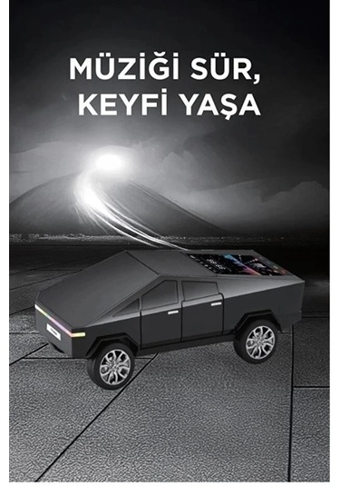 Just Cheap Store D68 Cyber Model Araba Tasarımlı Bluetooth Hoparlör 15w Güçlü Ses Rgb Led /tws/usb Siyah