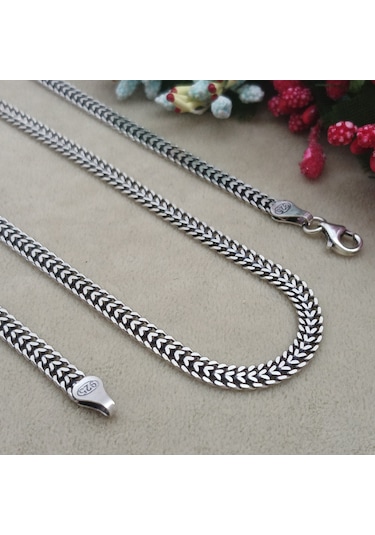 925 Ayar Gümüş İtalyan Ezme Model Kolye 4 Mm 55 Cm