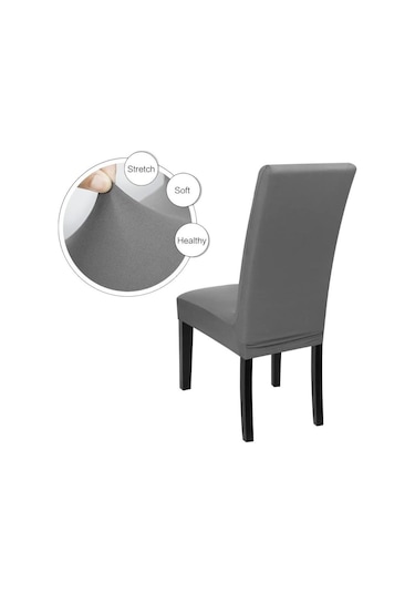 Jms Beyaz Katı Renk Sandalye Kapak Spandex Streç