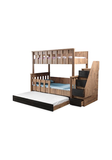 Setaymobilya Diva Mdf Profil Ranza, Diva Merdivenli Ayrılabilir 3 Lü Ranza