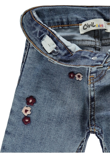 Civil Baby Kız Bebek Pantolon 6-18 Ay Orta Mavi Orta Mavi