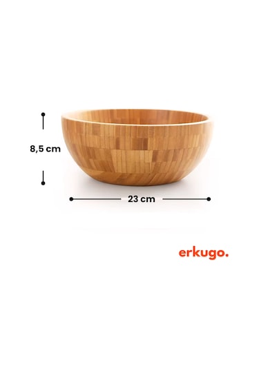 Bambu 3 Lü Salata Kasesi, Sunum Kasesi, Dekoratif Kase, İskandinav Kase