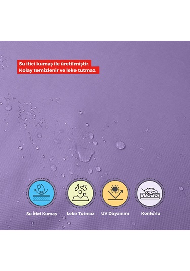 Xpermate 4'lü Sandalye Minderi Su İtici Kumaş 40 x 40 CM Mor