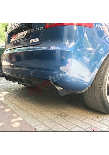 Audi A3 8p Soldan Çiftli Çıkış Difüzör Parlak Siyah - Abs Plastik