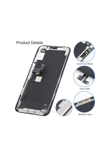 Apple Uyumlu iPhone 11 Pro İçin Çerçeveli Gx Oled Ekran Siyah Diğer