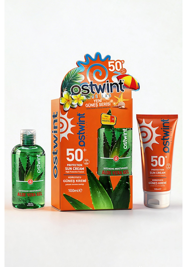 Ostwint SPF50+  Güneş Kremi + Güneş Sonrası Aloe Vera Jel 2 x 100 ML