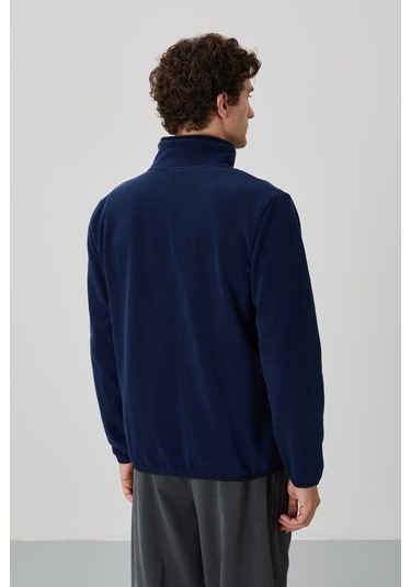 Standart Kalıp Dik Yaka 2li Paket İndigo-mint Yeşili Erkek Polar Sweatshirt - 87992 Indigo