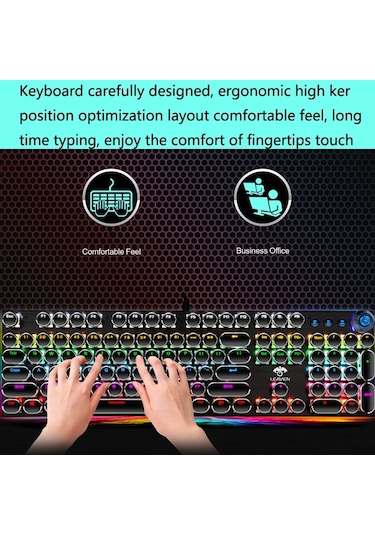 Leaven K990 104 Tuşlu Yeşil Switch Kablolu Mekanik Klavye