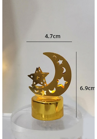 Dekoratif Ay Yıldız Tasarımlı Mini Led Gece Lambası Model 1 Sarı