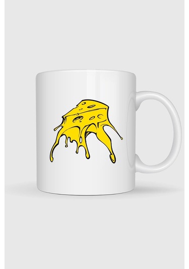 Nachos İsviçre Peyniri Çedar Sosu Baskılı Kupa Bardak Beyaz