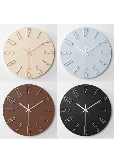 Xindoker 12 İnç 30cm Pembe Gül Altın Harfli Duvar Saati - Ev Dekoru İçin Modern Tasarım, Kolay Kullanım, Dayanıklı Malzeme Haki