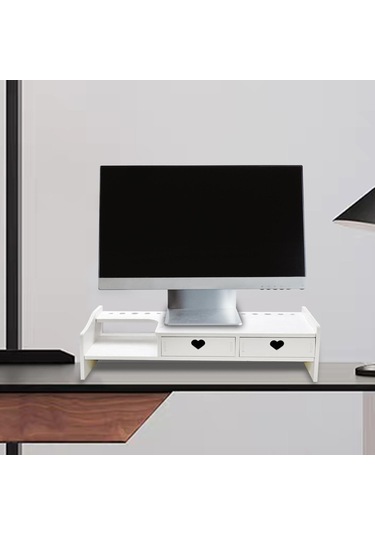 Homyl Monitör Standı Yükseltici, Dizüstü 2-beyaz-çekmece