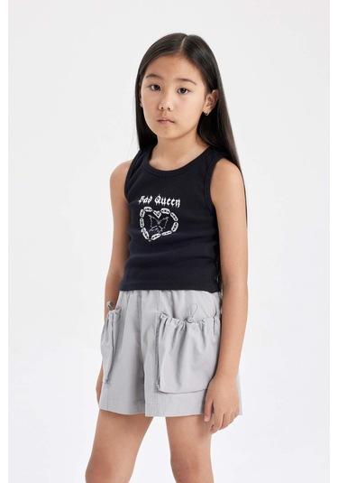 DeFacto Kız Çocuk Bisiklet Yaka Baskılı Atlet C4943A824SMBK81