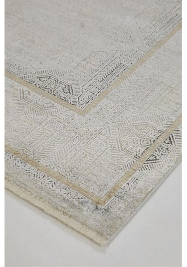 Çam Halı Elit 1504 Gri Bej Romans Halı Modern Desenli Makine Halısı