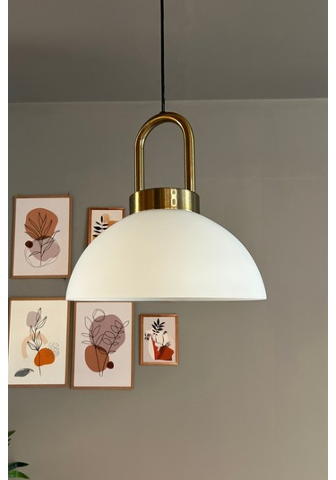 Perry Cam Beyaz Tekli Avize Eskitme Kilit Kafa Başlık Retro Sarkıt Lamba Restoran Salon Aydınlatma Beyaz