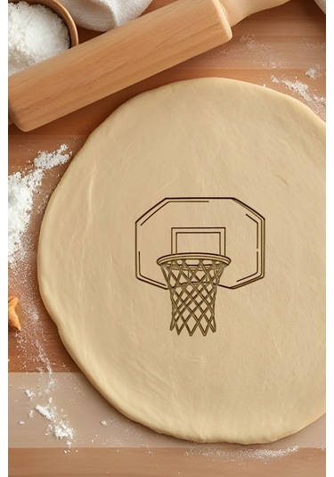 Basketbol Potası Kurabiye Kalıbı, Hamur Şekillendirici, Bisküvi Kalıbı, Kolay Kesim Ucu Beyaz
