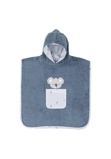 Gezenbebe Hero Kahraman Kapüşonlu Havlu Bebek Çocuk Pançosu Mavi