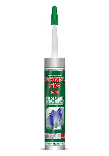 12 Adet 280 Ml Gri Somafix Poliüretan Mastik Dış Cephe Pu Koli Gri