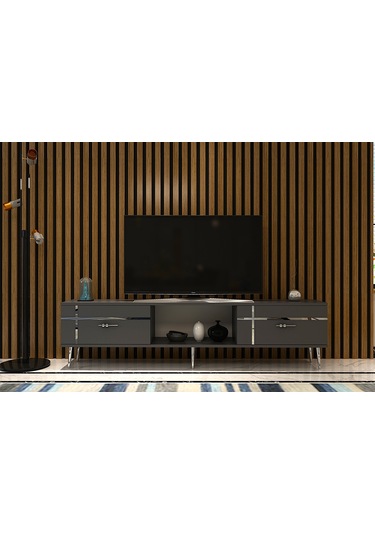Linect Tv Sehpası Antrasit-gümüş