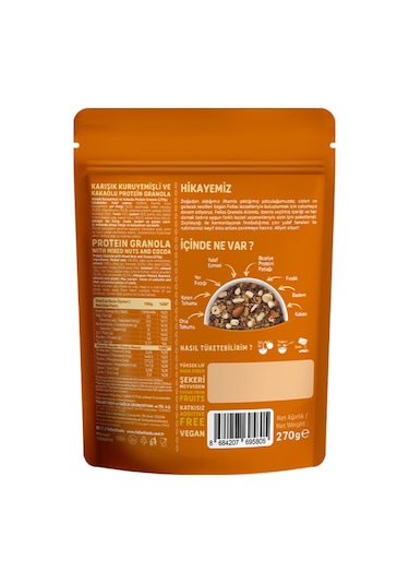 Fellas Protein Granola - Karışık Kuruyemiş & Kakao 270 G - 3'lü Paket