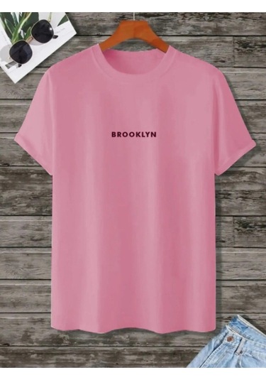 Hırsch Unisex Pembe Brooklyn Baskılı T-shirt Pembe