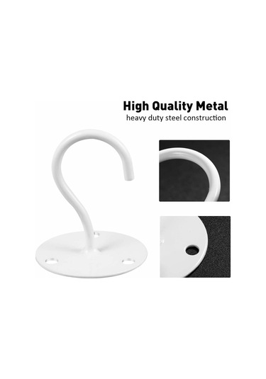 Maiyame Metal Duvar Kanca, 55 Pound Yük Taşıma, Bitki Sepetleri Fenerler Kuş Kafesleri İçin, 3-delikli Sağlam Tasarım, 2 Adet Beyaz Çok Renkli