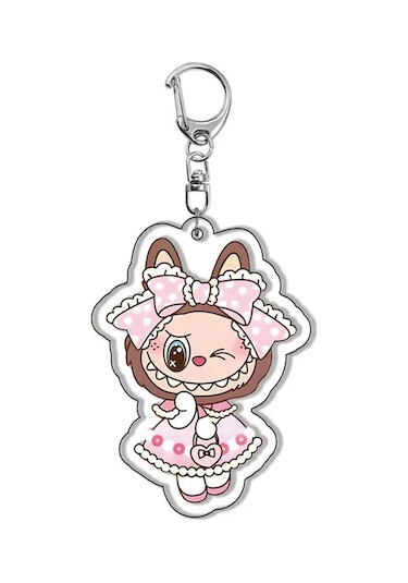 Novahub Sevimli Yeni Karikatür Anime Labubu Koyun Anahtarlık Akrilik Kolye Öğrenci Sırt Çantası
