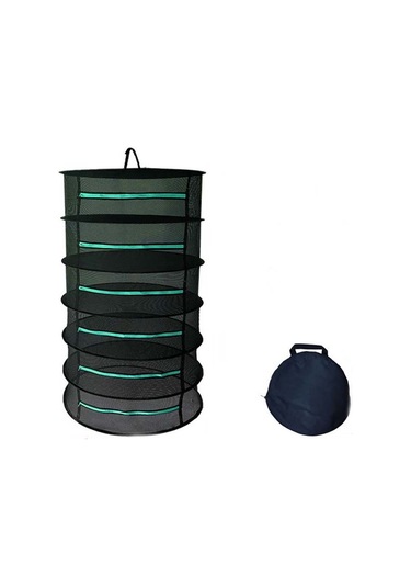 Sones Asılı Bitkisel Kurutma Ağı Katlanabilir Kurutma Rafı Kapalı Fermuarlı Bitki Kurutma Ağı, Özellikler: 60cm Çap 6 Katman