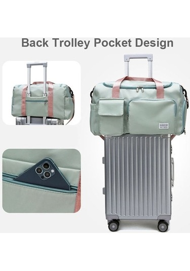 Skycity Yeşil Su Geçirmez Spor Çanta - Geniş Hacimli, Kuru-ıslak Bölmeli, Fitness-yoga-seyahat İçin Mint Yeşili