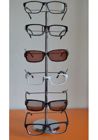 Krom Gözlük Standı Düzenleyecı Organizer 6 Lı Krom