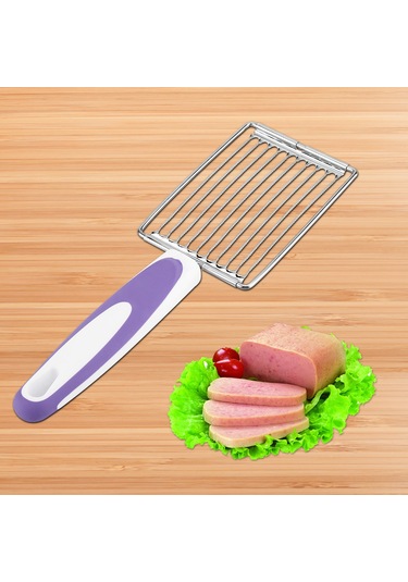 Kosona Güvenli Paslanmaz Çelik Bıçaklı Mutfak Aleti - Dengeli Dilimler İçin Jambon, Peynir, Konserve Kesici Mavi