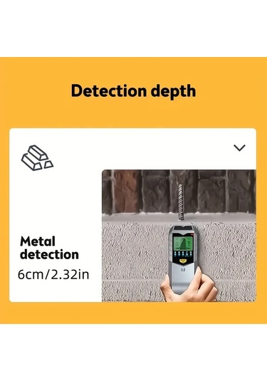 Xuweiwei Cııcıı 1 Adet Duvar Tarayıcısı Gümüşi 5in1 Stud Dedektörü Akıllı Mikro İşlemci Çip Hd Lcd Ekran Metal Ahşap Sensör