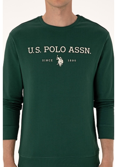 U.S. Polo Assn. Erkek Regular Fit Bisiklet Yaka Koyu Yeşil İnce Basic Sweatshirt 50313743-VR079 U.S. Polo Assn. Erkek Regular Fit Bisiklet Yaka Koyu Yeşil İnce Basic Sweatshirt 50313743-VR079