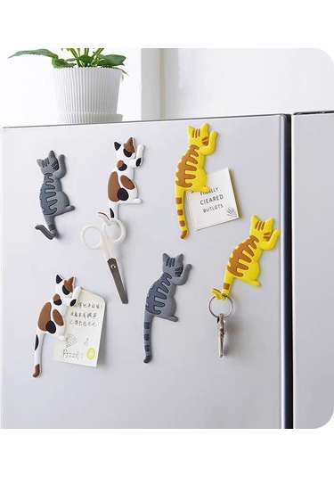 Xiyyadms Sevimli Kedi Buzdolabı Mıknatısı - Pratik Ve Dayanıklı Dekoratif Magnet A6 Diğer