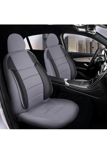 Nissan Micra Araçlara Uyumlu Tam Takım Cover G Model Oto Koltuk Kılıfı Gri-Siyah