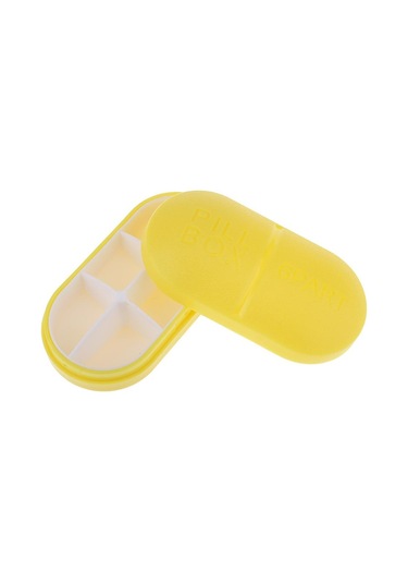 Suntek Magideal 1 Adet Seyahat Hap Kutusu İlaç Tablet Depolama Vitamin Açık Sarı