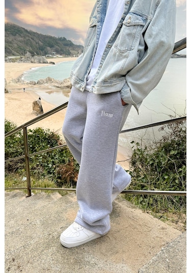 Flaw Atelıer Flaw Atelier Baggy Eşofman Altı Gri Melanj-16511 Gri Melanj