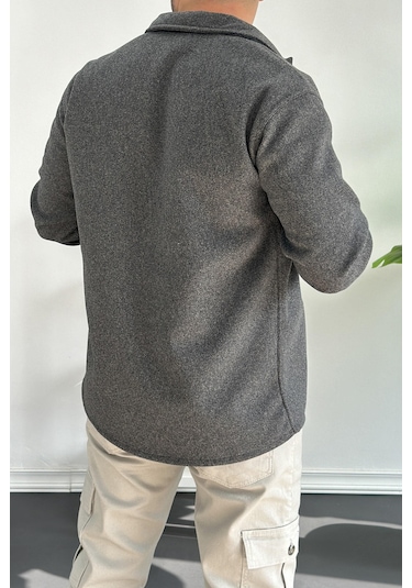 Erkek Kaşe Kumaş Gömlek Antrasit Edw215 Antrasit