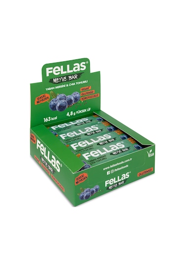Fellas Chia ve Yaban Mersini Meyveli Bar 12 x 40 G