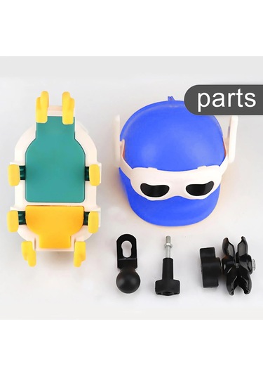 Motosiklet Telefon Tutucu Ayna Bağlantılı Titreşim Modüllü Güneş Ve Yağmur Koruma Blue