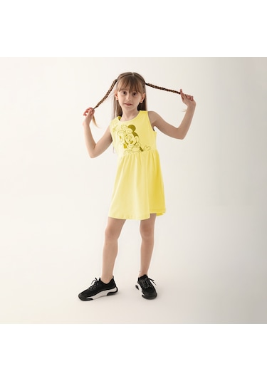 Minnie Mouse D4860-3 Çocuk  Sarı Elbise