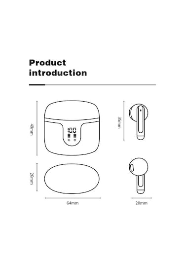 Cbtx S47 TWS Bluetooth 5.3 Dijital Ekran Kulak İçi Kulaklık