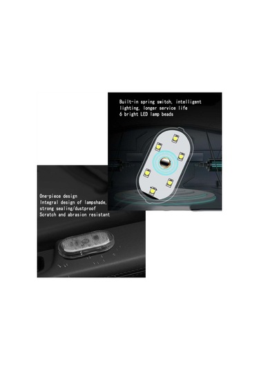Adet Araba İç Aydınlatma Otomatik Tavan Tavan Okuma Lambası Led Araba Stil Gece Lambası Mini Usb Şarjlı Araba Lambası 5v